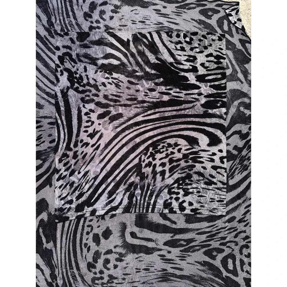 Gray & Black Tiger Leopard Zebra Print Pocket Scarf Wrap Infinity Travel Scarf